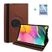 Produktbild ARECY® Samsung Galaxy Tab A 10.5 2018 Hülle Case-360 Grad Rotations PU Ledertasche Smart Cover mit Standfunktion für Samsung Galaxy Tab A SM-T590/T595 10.5 Zoll Tablet+Display Schutzfolie(Bronze)