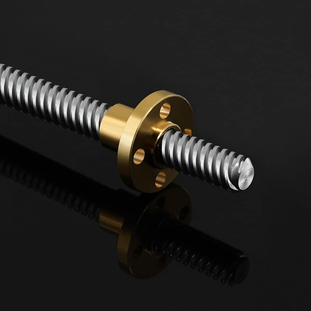 Lysee 3D Printer Parts & Accessories - 4PCS/lot 3D Printer Parts T8 Screw 8mm Lead Screw 400mm or 450mm with Brass Nut 4 Start Z Axis Linear Rail Shaft - (Size: 400MM)