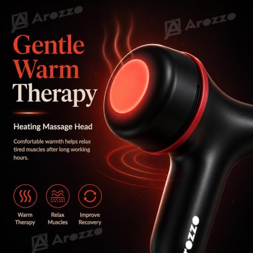 Image of AROZZO Electric Percussion Massager for Body - Portable Deep Tissue Massager with 5 Speeds & 5 Attachment Heads for Back, Neck, Shoulder, Legs & Feet, Muscle Relaxation & Stress Relief