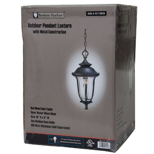 Boston Harbor Brt-Blh1701M Outdoor Pendant Lantern, Red #TOP5