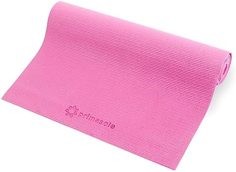 Primasole Yoga Mat with Carry Strap for Yoga Pilates Fitness and Floor Workout at Home and Gym 1/4 thick (Azalea Pink Color) PSS91NH004A
