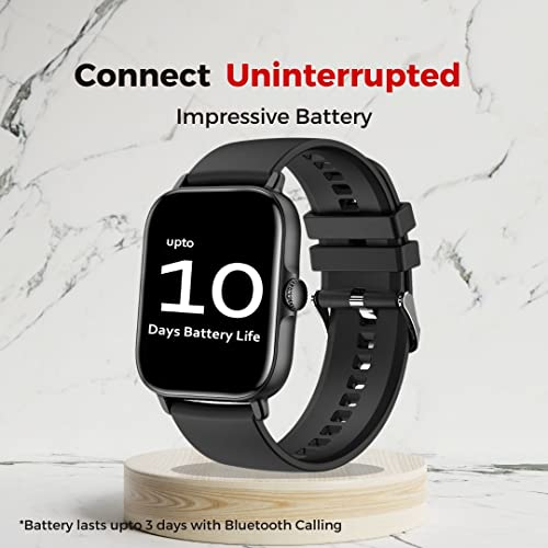 Image of Era Bluetooth Calling Smartwatch with 1.81 inch Full Touch Display, Voice Assistance, SPO2 & Heart Rate Monitoring, Smart Notifications, Music Control, Remote Camera, In-Built Mic & Speaker with IP67 Rating (Black)