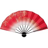 舞扇子 銀河 赤 9寸5分 黒塗骨 踊り用