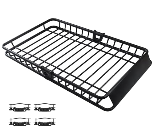 64" x 39" x5.5" Universal 300LB Heavy Duty Roof Rack Cargo with Extension Car Top Luggage Holder Carrier Basket for SUV, Truck, & Car Steel Construction