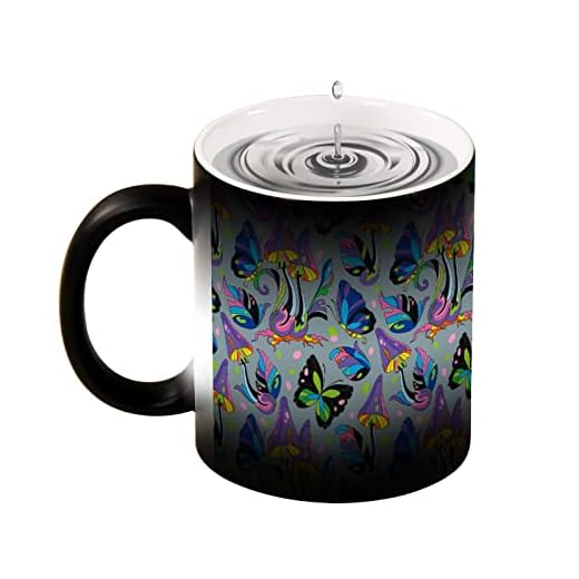 Magiska svampar färgskiftande mugg 325 ml tekoppar personlig magisk kaffekopp för rolig present