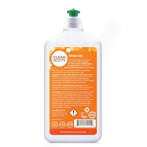 Image of Rinse Aid - EcoGarantie Certified, 100% Plant-Based Formula, Made with Organic Ingredients, Scented with Organic Orange Essential Oil - 16.9 fl oz (500 mL), Pack of 3