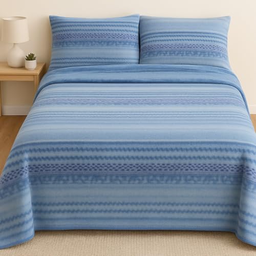 Corredocasa - Completo Lenzuola Letto in Morbido e Caldo Pile Made in Italy, Set di Lenzuola Matrimoniale, Singolo e Una Piazza e Mezza con Federe, (Una Piazza e Mezza, Azzurro)