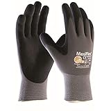 12 Paar MAXIFLEX® Ultimate Nylon-Strickhandschuhe - grau/schwarz - Größe 11
