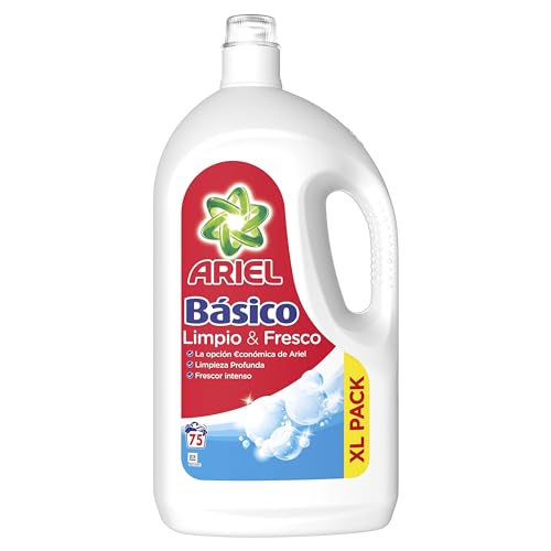 Ariel Básico Detergente Líquido 3.375l 75 Lavados, La Elección Económica De Ariel, Deja Tu Ropa Limpia Y Fresca