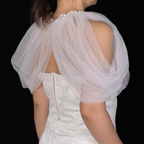 Tulle Shawl Shoulder Covering Bride Shoulder Wrap Capes Shawl for Wedding Evening Costume4