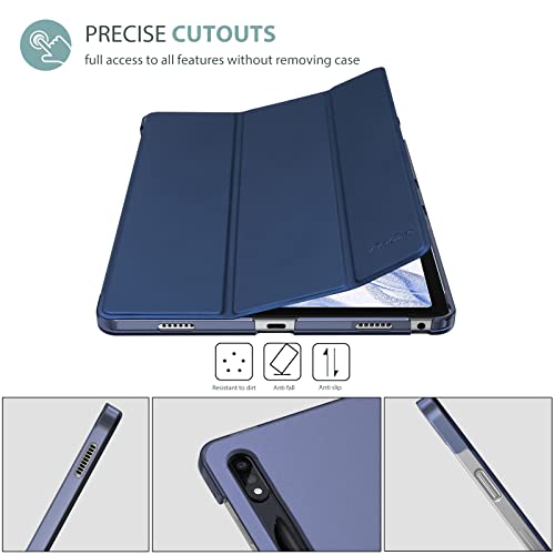 Procase For Galaxy Tab S8 Plus 2022/ Tab S7 Fe 2021/ Tab S7 Plus 2020 12.4 Inch Case, Protective Slim Case Folio Hard Back Smart Cover For 12.4” Galaxy Tab S8+ / S7 Fe / S7+ -Navy #TOP5