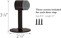 Vista 11 de Gooseneck Door Stop Wall Protector with Rubber Tip, Design House Matte Black Aluminum Door Stopper, 2-Pack, 189290-MB