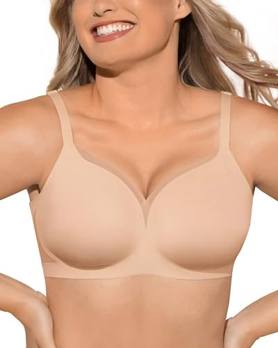 SHAPELLX Wireless Bras for Women Supportive Bras No Underwire Seamless Comfortable Everyday Bralettes V Mesh Push Up Bra