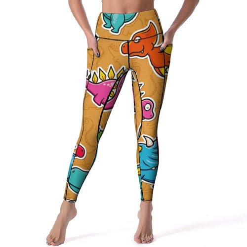Legging sport femmes fitness gym S - Pantalon yoga taille haute vêtement jogging dinosaure