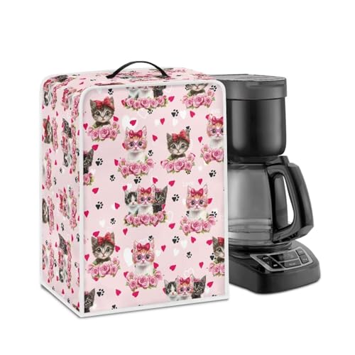 NETILGEN Valentine's Day Decor Coffee Maker Dustproof Cover Protective Cover Stain Resistant Dustproof Kitchen Small Appliance Cover with Top Handle for Home Indoor Decor