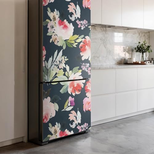 Autocollant pour réfrigérateur couvrant entièrement 70x190 cm fleurs