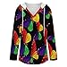 Colorful LGBT Butterflies Hoodies for Women V Neck Pullover Sweatshirts Long Sleeve Shirts Fashion Tops