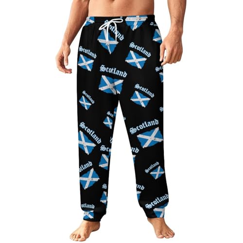 Vintage Scotland Flag Mens Athletic Workout Jogger Sweatpants for Men with Pocket and Drawstring 2XL