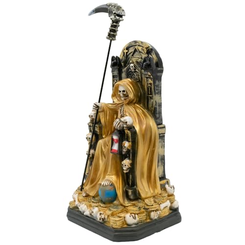 Estatua Santa Muerte en Trono 8 pulgadas miniatura 2