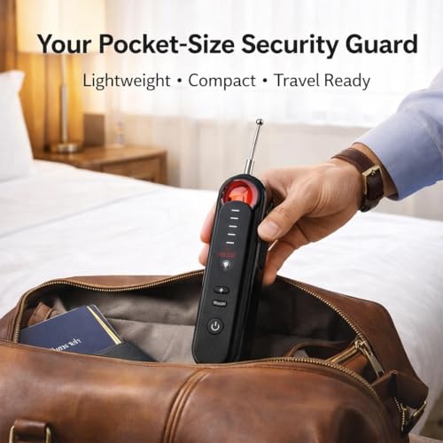 Image of Casaquin T01 Smart Hidden Device Detector & GPS Signal Scanner | Anti-Spy Bugging Scanner for Indoor /Outdoor Privacy Protection | Sound & LED Alert | Privacy Device for Home, Hotel, Travel - Black