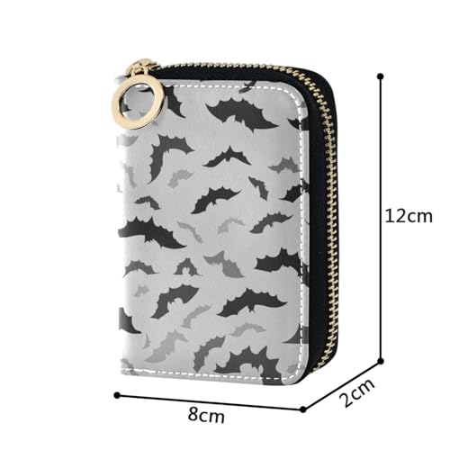 Bat Zipper Card Case Wallet for Women Single-Side Print PU Leather RFID Blocking 11 Compartments, Travel-Ready Ideal for Bags Clutches & Daily Commute4