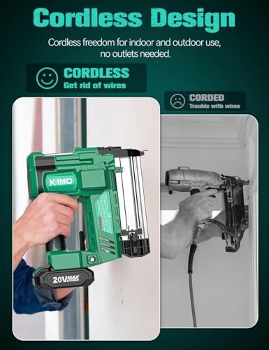 KIMO 2" Brad Nailer Cordless 18 Gauge w/ 20V Battery 2.0Ah X 2 thumbnail 9