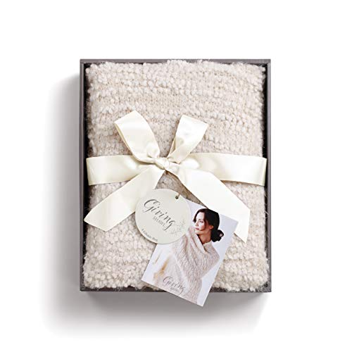 DEMDACO Giving Shawl Women\'s One Size Soft Knit Nylon Wrap in Gift Box, Cream - Thumbnail 3