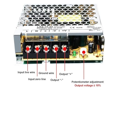 Alimentation fermée LRS-75-5 type boîtier métallique perforé pour projets électroniques