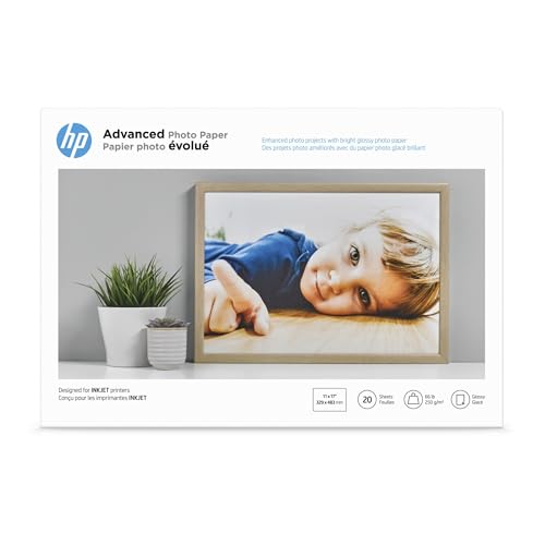 Image of HP Advanced Photo Paper, Glossy, 13x19 in, 20 sheets (CR696A)