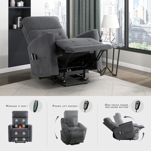 Sillón con masaje ergonómico gris oscuro miniatura 3