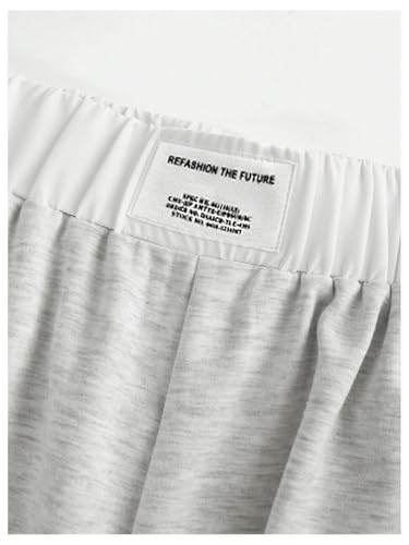Image of RoseSeek Girl's Baggy Sweatpants Letter Patched Wide Leg Pants Elastic Waist Long Trousers Joggers Trendy