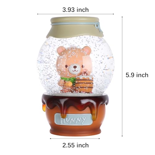 image for Mingfuxin Bear Snow Globes - Christmas Snow Globes, Decorative Snow Gl