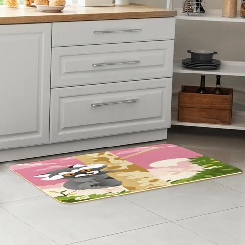 Alfombrillas de cocina VAPOKF lavables con diseño de mapache pack de 2 7