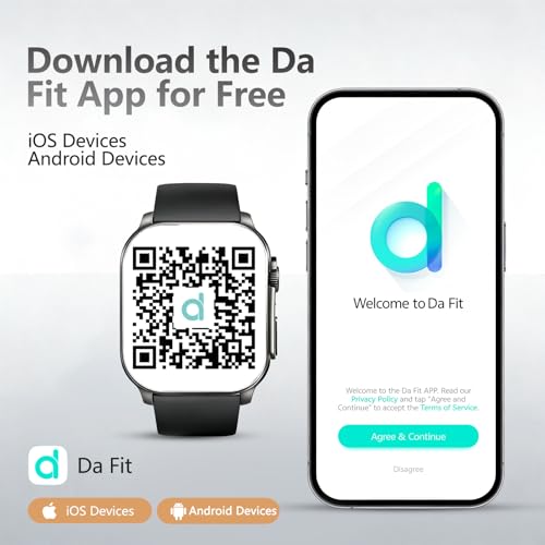 Poounur Smartwatch Herren, 2.01" HD AMOLED Curved-Display, Fitness Tracker – Ansicht 4