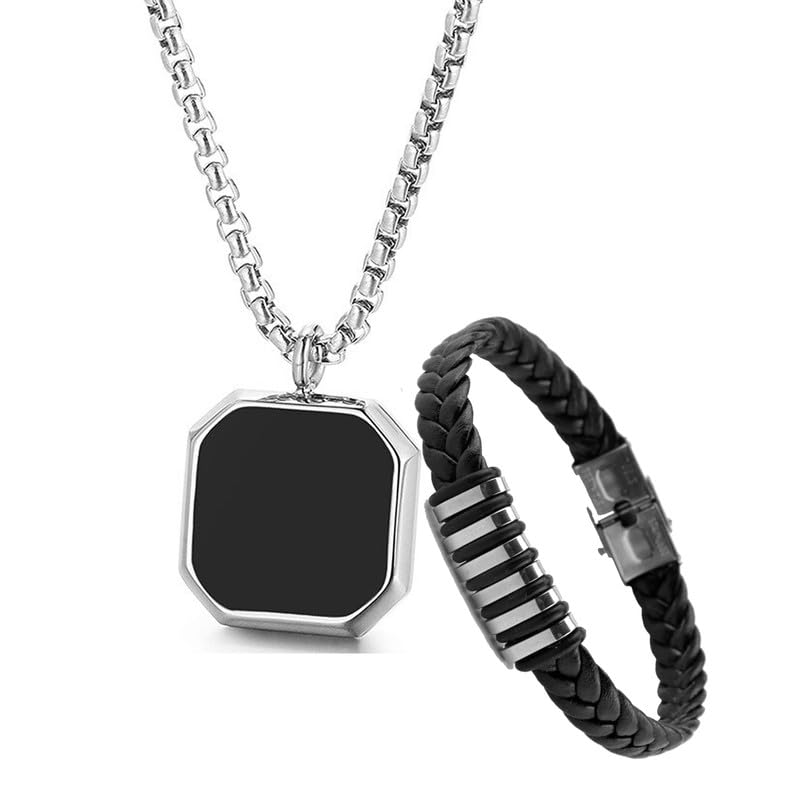 See full amazon price history chart for Fashion Frill Valentine Gift For Boyfriend Silver Chain For Men Stainless Steel Geometric Silver Pendant With Black Leather Bracelet For Men Boys Love Gifts Combo Fashion Frill Valentine Gift For Boyfriend Silver Chain For Men Stainless Steel Geometric Silver Pendant With Black Leather Bracelet For Men Boys Love Gifts Combo (B0CTQ4Q26Z) Amazon Price History, Amazon Price Tracker