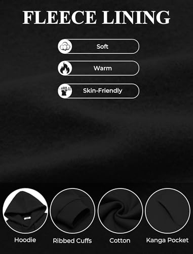 COOFANDY Men Cotton Fleece Hooded Sweatshirt Casual Long Sleeve Hoodies Pullover Fashion Drawstring Hoodie with Kanga Pocket3