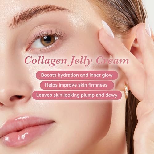 Image of medicube Jelly Cream with Collagen, Niacinamide | Freeze-Dried Hydrolyzed Collagen for Skin Barrier Hydration & 24H Glow | Plumper, Firmer looking skin | 3.71 fl.oz (Pack of 2)