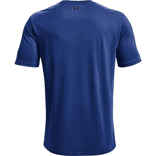 Image of Under Armour Men's Sportstyle Left Chest Short Sleeve Tech Blue /Black X-Small