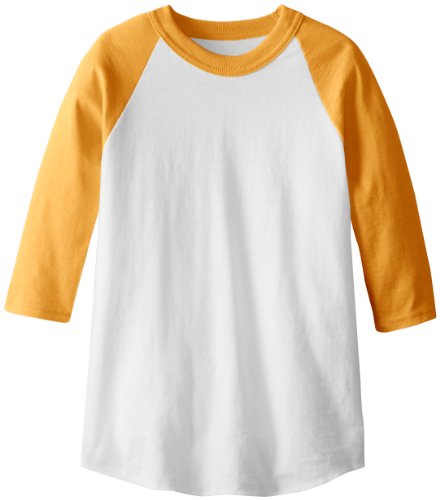 Soffe MJ Kid s 3 4 Sleeve Baseball Jersey, Medium, Gold