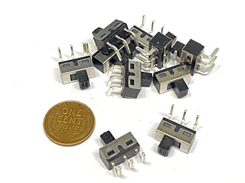 10 x Slide switch 1P2T 3pin on/off SS-12D06G5 Angled Terminal Miniature E14