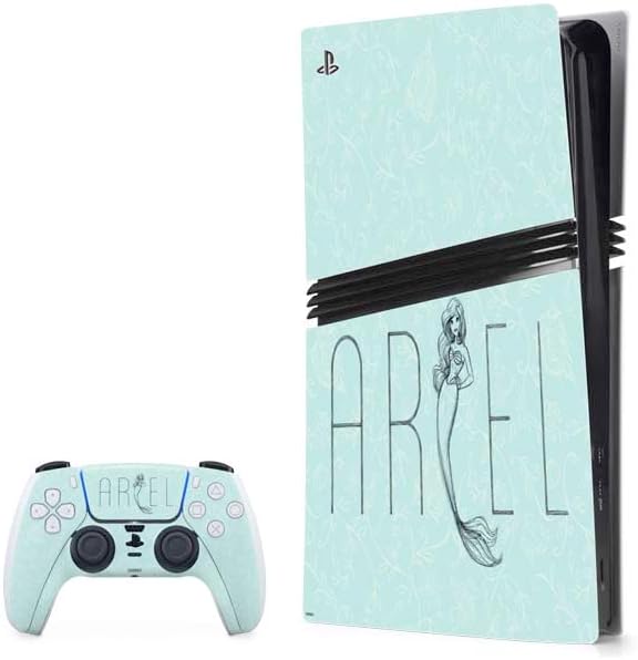 Skinit Decal Gaming Skin Compatible with PS5 Pro Bundle - Officially Licensed Disney The Little Mermaid Ariel Daydreamer Art Design