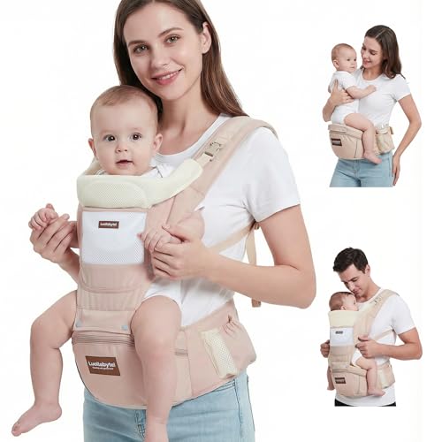 Baby Carrier with Hip Seat, 6-in-1 Baby Carrier Newborn to Toddle...