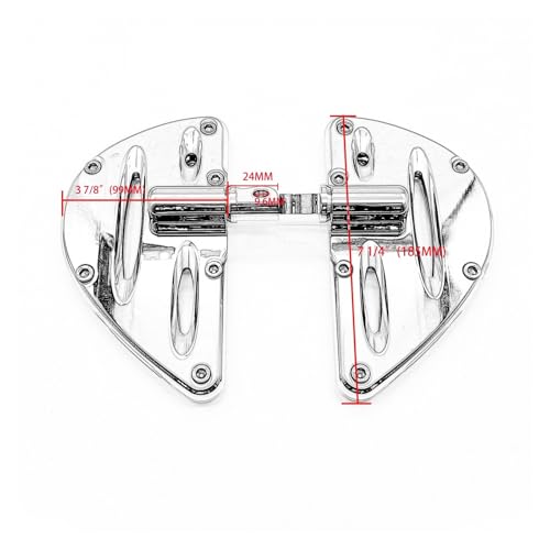 Repose-pieds arrière moto avec inserts antidérapants chrome