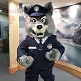 REDBROKOLY Navy say wolf mascot costume character dressed with Suit Pants and Cummerbunds