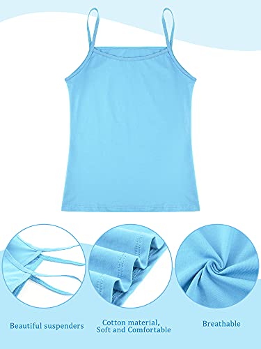 Image of SATINIOR 4 Pieces Girls Dance Tank Top Sleeveless Spaghetti Strap Crop Tank Top for Dancewear