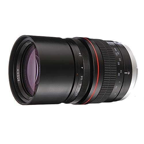 Fotga Lente telefoto fixa F2.8 manual de 135 mm, moldura completa para câmeras Canon EOS 5D2 5D3 5DI