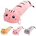 TZJ Oreiller en Peluche Chat Mignon, Oreiller de Corps de Chat Long et Doux Dessin animé en Peluche géant Dormir étreinte Oreiller Kitty Jouet Cadeau pour Les Enfants (Pink,90cm/35.43inch)