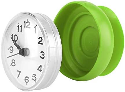 Keenso Suction Cup Wall Clock for Bathroom Shower Mirror ABS Plastic Bath Clock with Strong Suction Green Blue Red Options 7x4cm