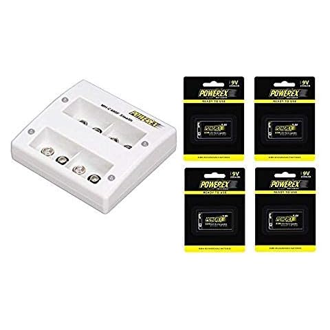 Powerex MH-C490F Stealth Two-Hour Compact 4-Bank NiMH Battery Charger Bundle with Four 9.6V Batteries Cover