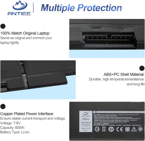 Image of 60Wh F3YGT Laptop Battery for Dell Latitude 12 7000 7280 7290 /13 7000 7380